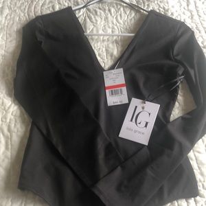 Spandex Black XS Deep V Body suit